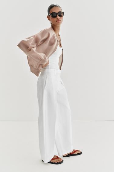BOMBER EN MAILLE - Beige rosé de Zara - Image 2