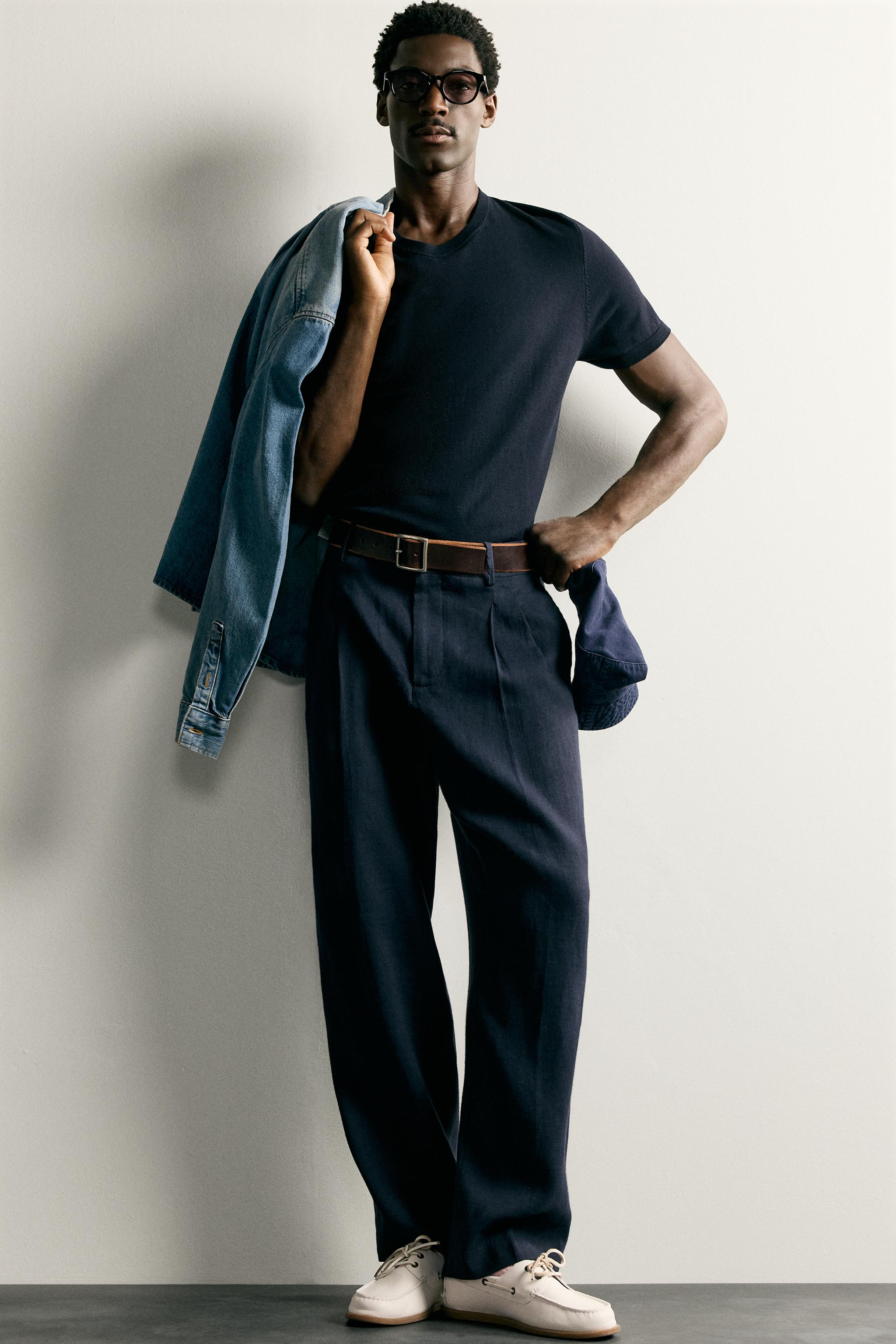 Zara BASIC REGULAR FIT TRİKO T-SHIRT görsel 6