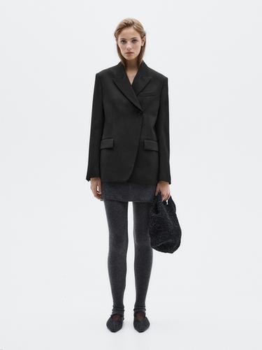 Zara 100% wool blazer with notch lapel - LIMITED - Black