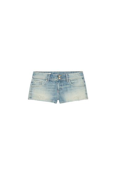 SHORTS MINI DENIM TRF TIRO BAJO - Azul claro de Zara