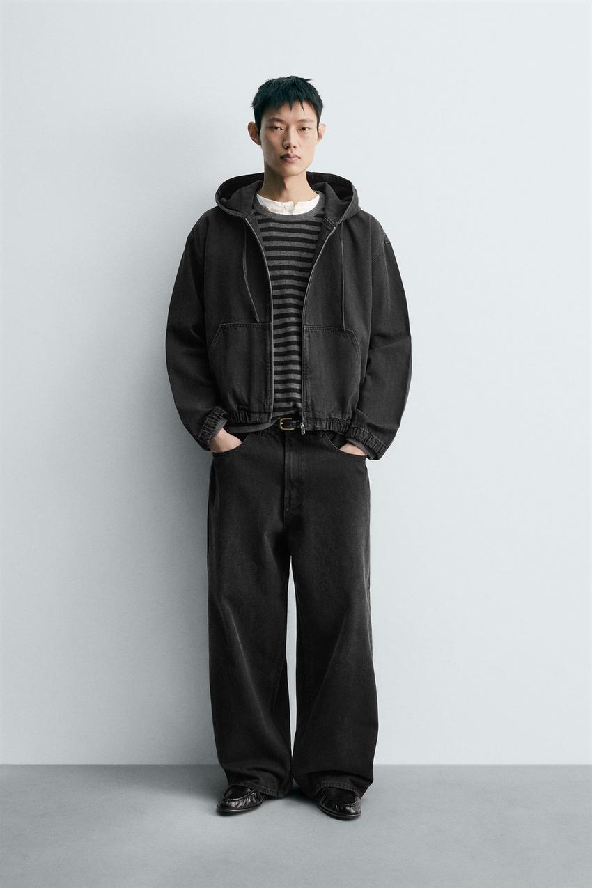 ZARA 25AW フード付きキルティングデニムジャケット ［ZARA 
