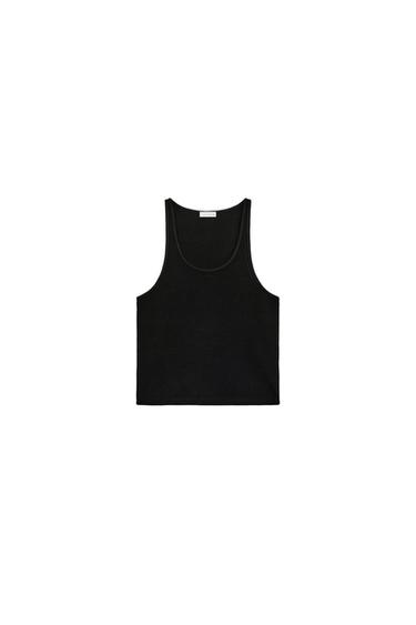 RIBBED CROP TOP - Black by Zara