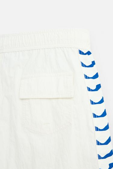 WAVY LONG SWIMMING TRUNKS - Ecru by Zara - Image 3