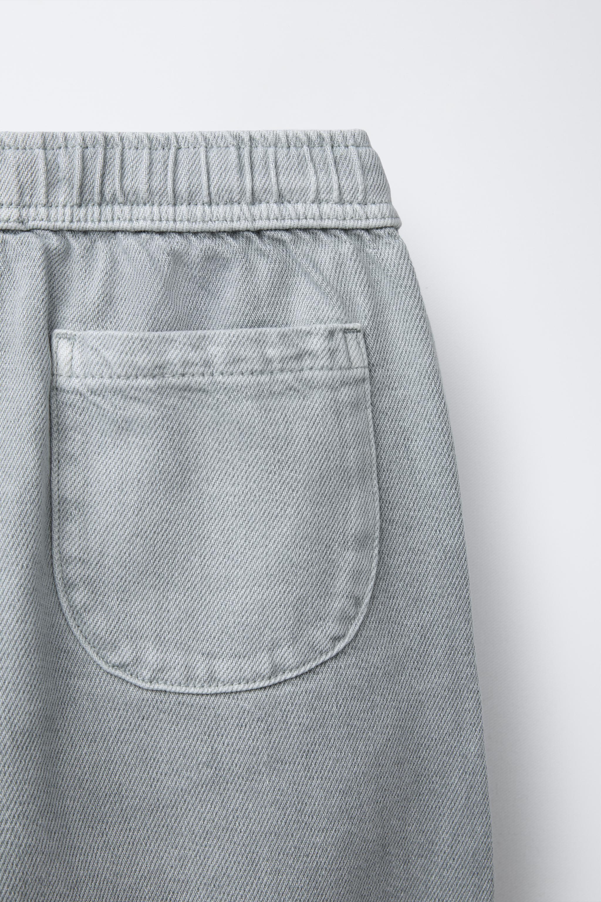 WASHED EFFECT TWILL BALLOON PANTS