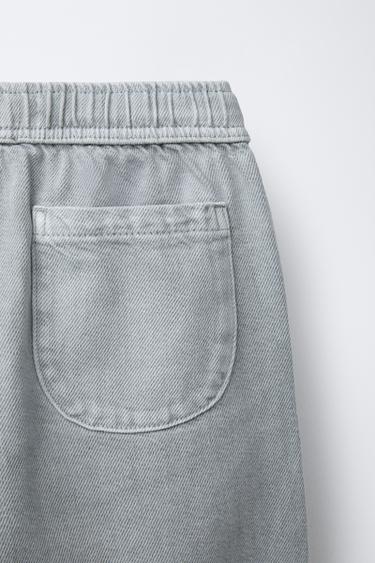 PANTALON EN SERGÉ BALLON EFFET DÉLAVÉ - Bleu clair de Zara - Image 3