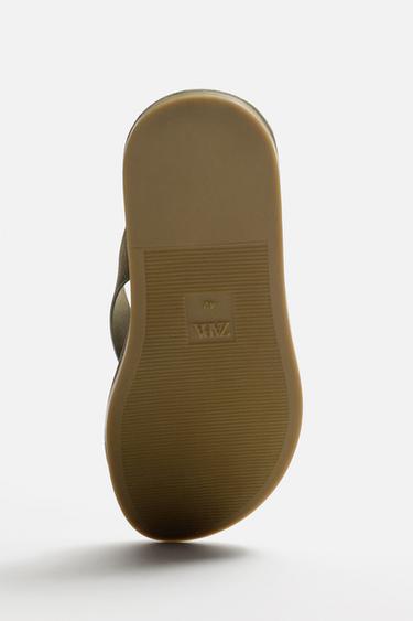 SANDALES À BRIDES - Vert kaki de Zara - Image 5