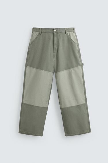 BAGGY FIT CARPENTER JEANS - Green by Zara