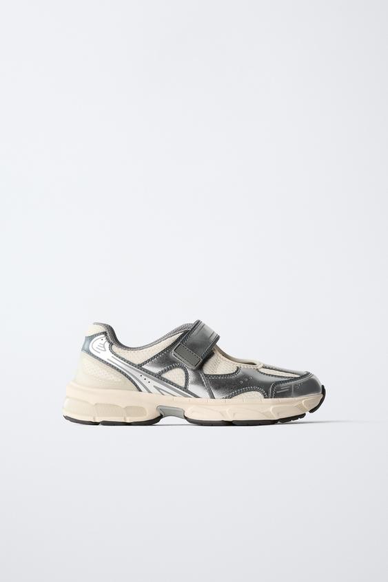 METALLIC OPEN TRAINERS - Silver by Zara - Image 0