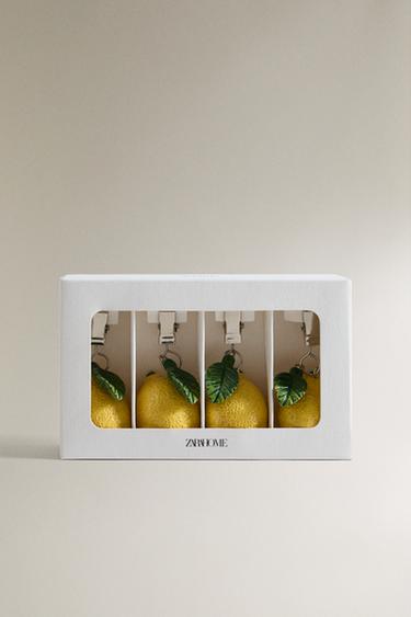 LOT DE 4 PINCETTES À NAPPE CITRON - Jaune de Zara - Image 3