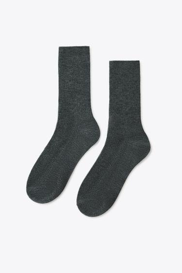 Zara 細羅紋襪 - 煤灰色