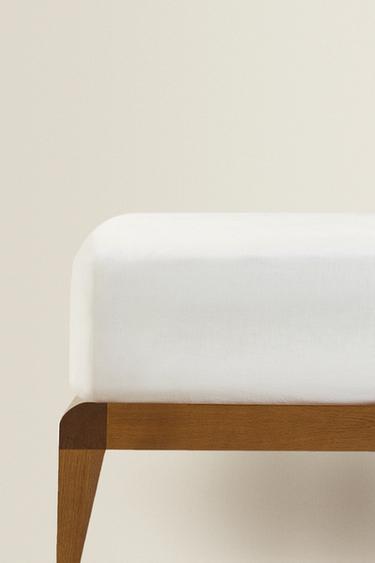 Zara SOLID COLOR FITTED SHEET - Oyster-white - Image 0