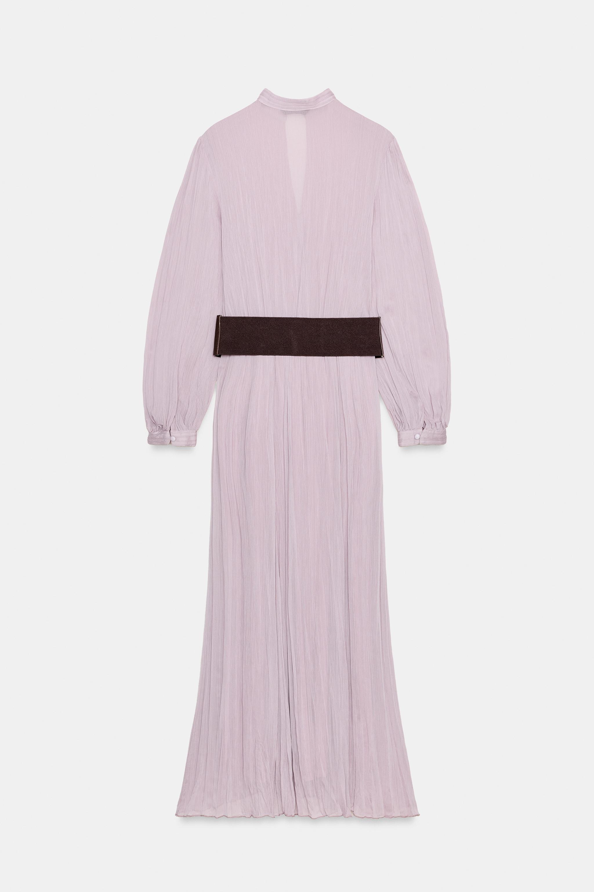 BELTED COMBINATION MIDI DRESS