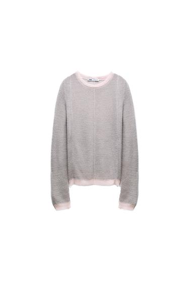 PRONOUNCED TOPSTITCHED KNIT SWEATER
