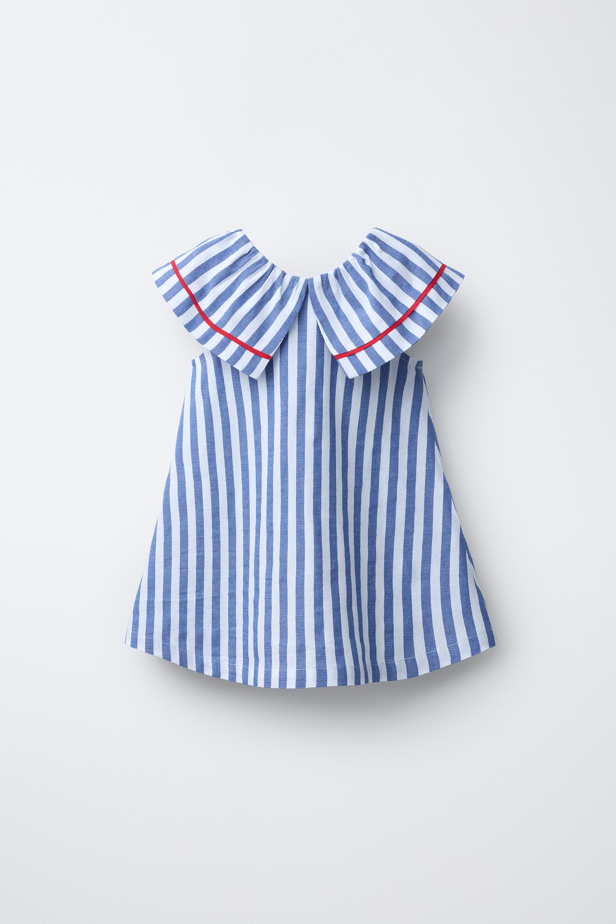 STRIPED DRESS WITH PIPING