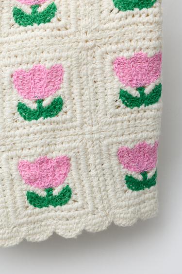 SHORT EN CROCHET À FLEURS - Écru de Zara - Image 3