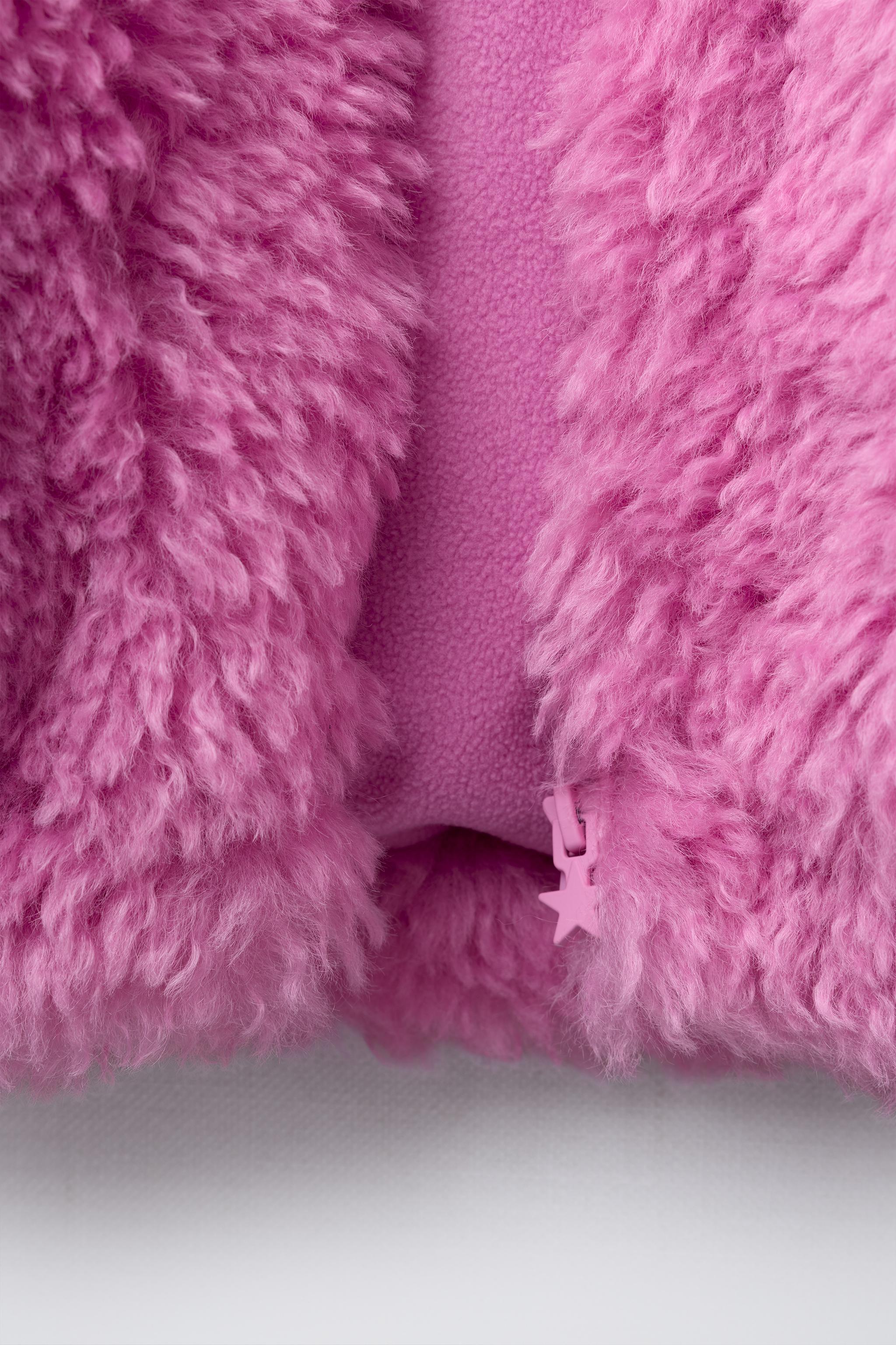 FAUX FUR JACKET WITH HOODIE