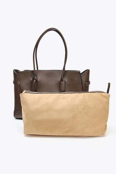 SHOULDER SHOPPER - Chocolate by Zara - Image 3