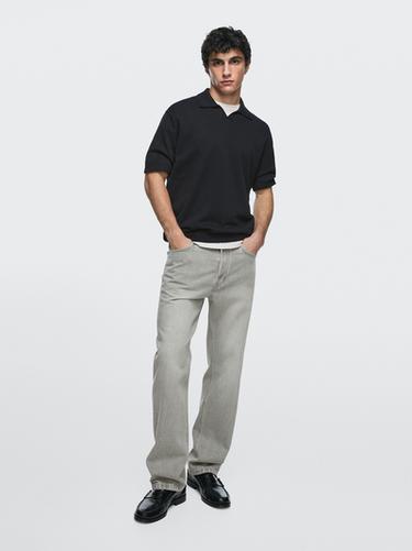 Jeans straight fit - Gris de Zara