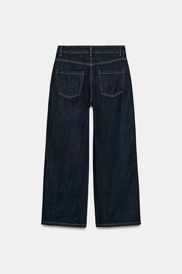 Zara ZW COLLECTION HIGH-RISE WIDE LEG JEANS - Blue