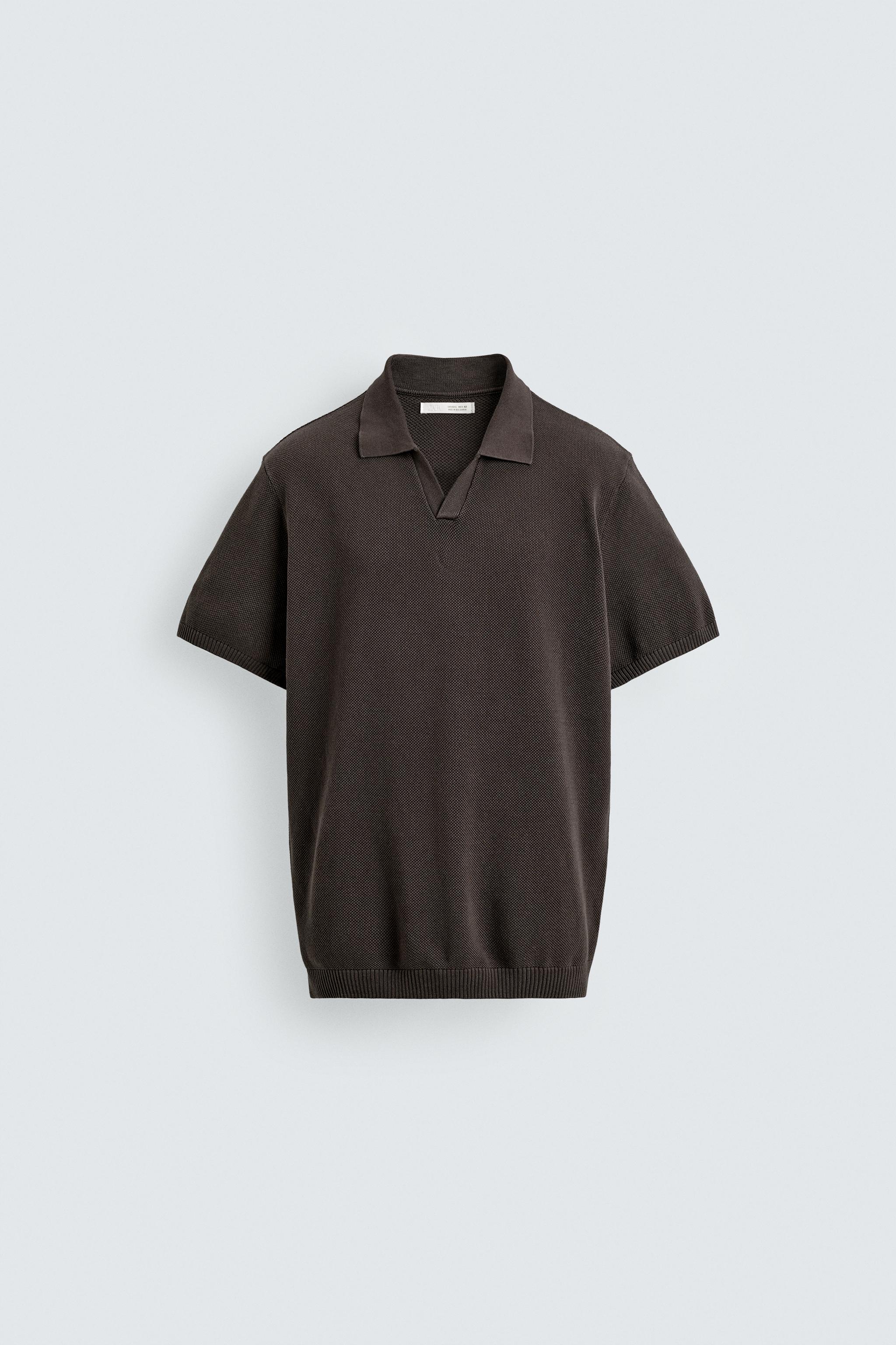 KNIT TEXTURED POLO SHIRT