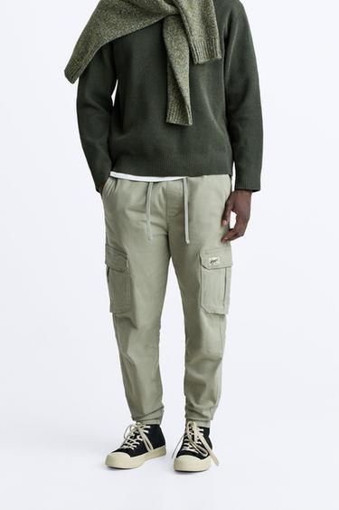 Men's Khaki Stretcher Trousers (ZARA) – Army Green – WiloOnline
