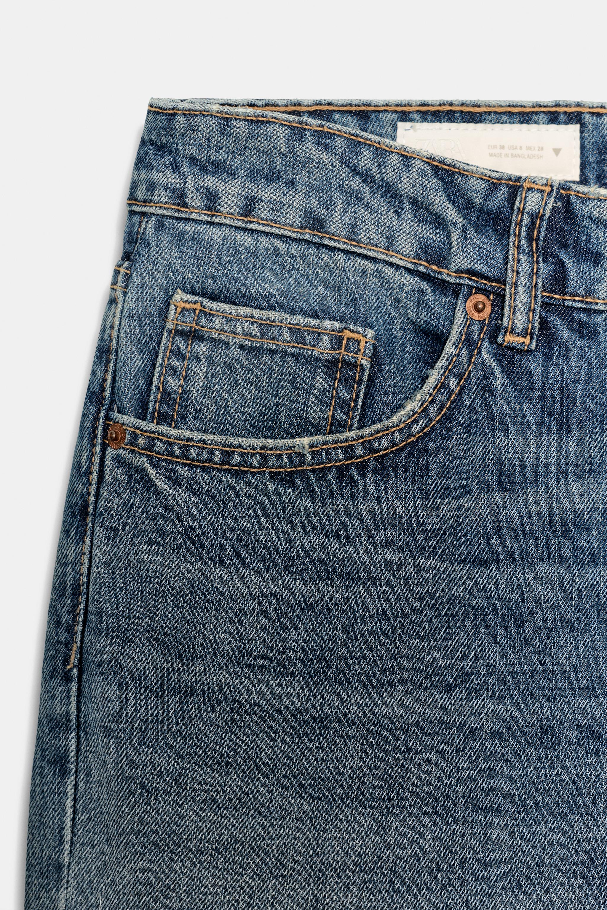TRF LOW RISE CROPPED WIDE LEG JEANS