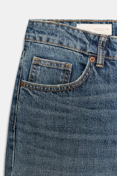 TRF LOW-RISE WIDE-LEG CROPPED JEANS - Blue by Zara - Image 6