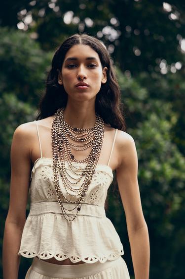 COLLAR CUENTAS CONCHAS - Crudo de Zara