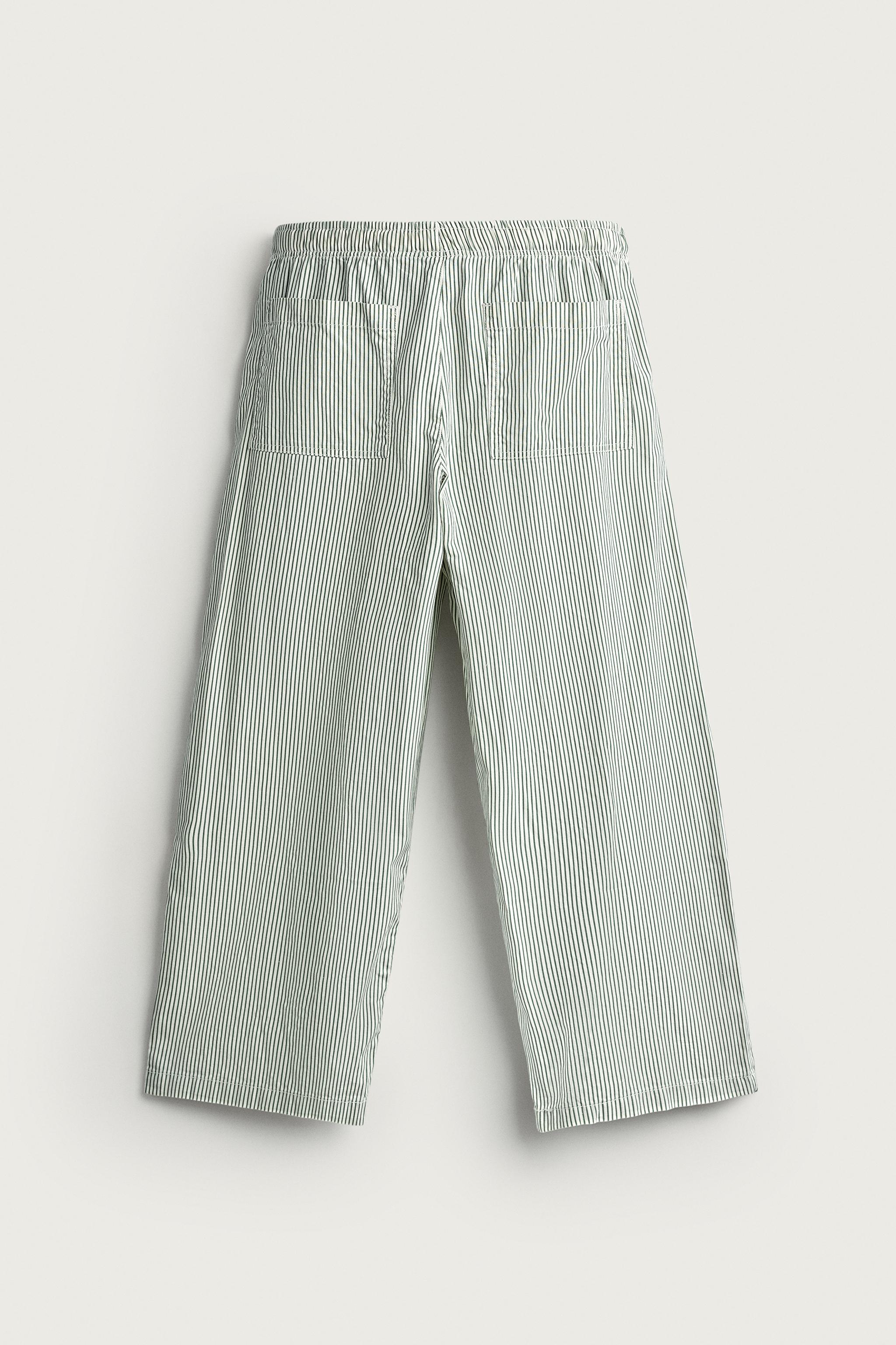Мужские брюки Zara STRIPED BAGGY FIT PANTS — фото 7