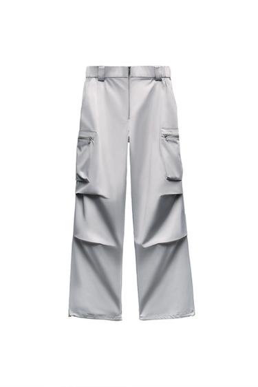 SATIN TROUSERS WITH ZIPS