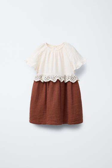 VESTIDO COMBINADO TEXTURA - Crudo de Zara