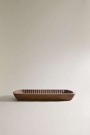 DECORATIVE WOODEN TRAY - Brown by Zara - Image 0