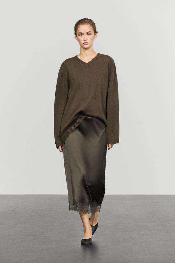 Zara Satin lace midi skirt - 459 - Image 0