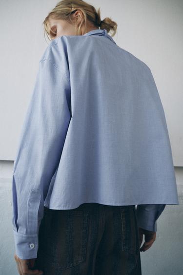 CHEMISE AVEC NŒUD ZW COLLECTION - Bleu de Zara - Image 2