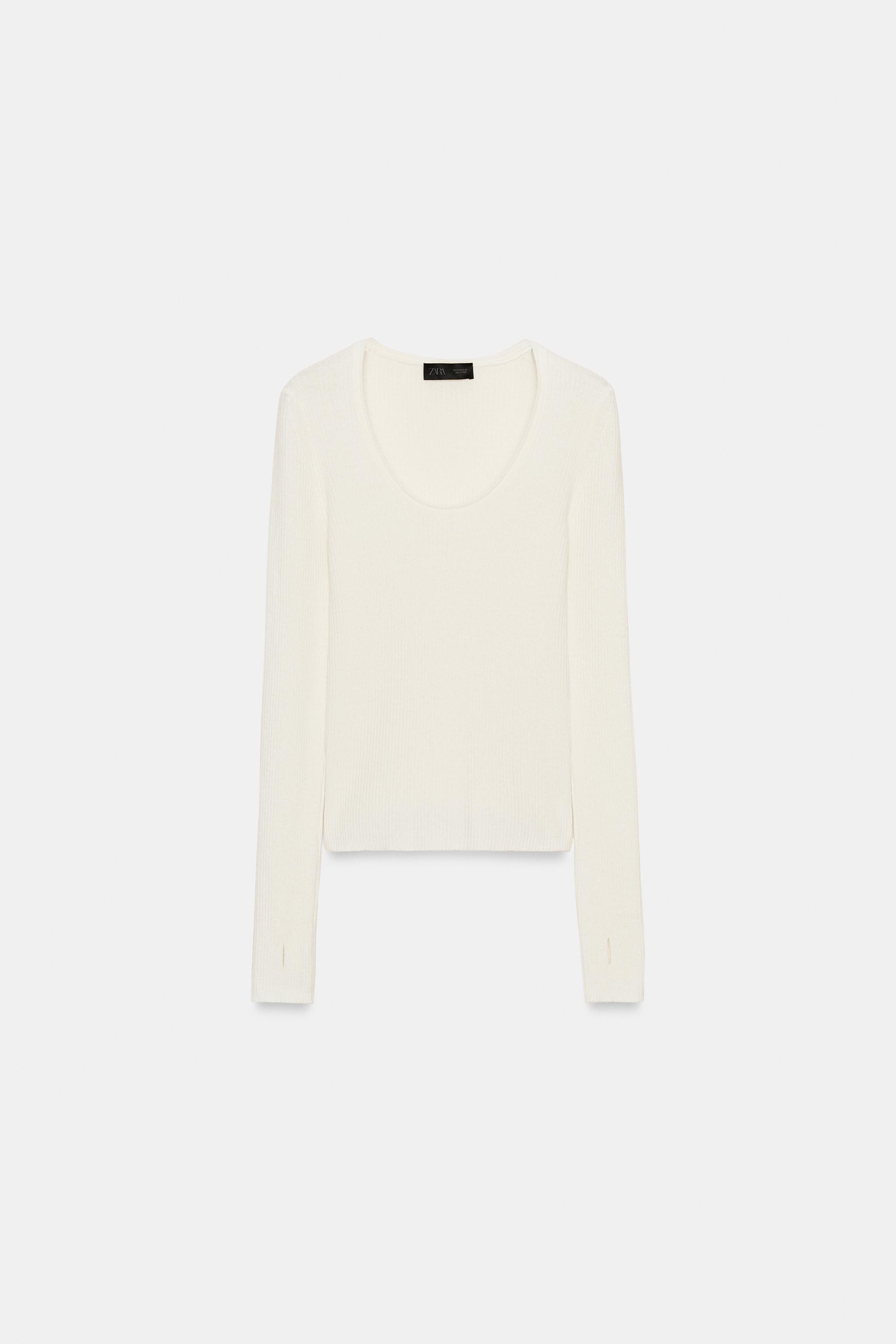 RIB KNIT WOOL BLEND JUMPER — White