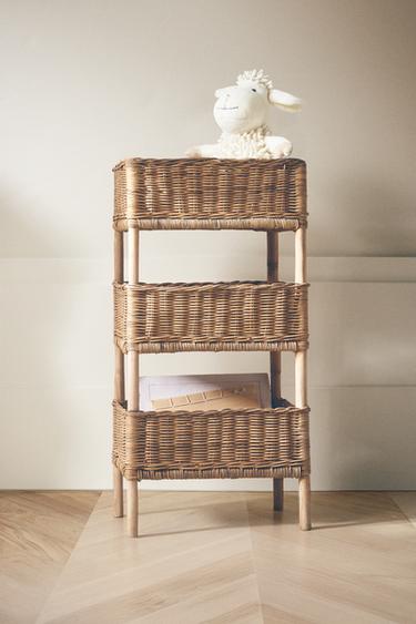 RATTAN STORAGE RACK - Light beige by Zara