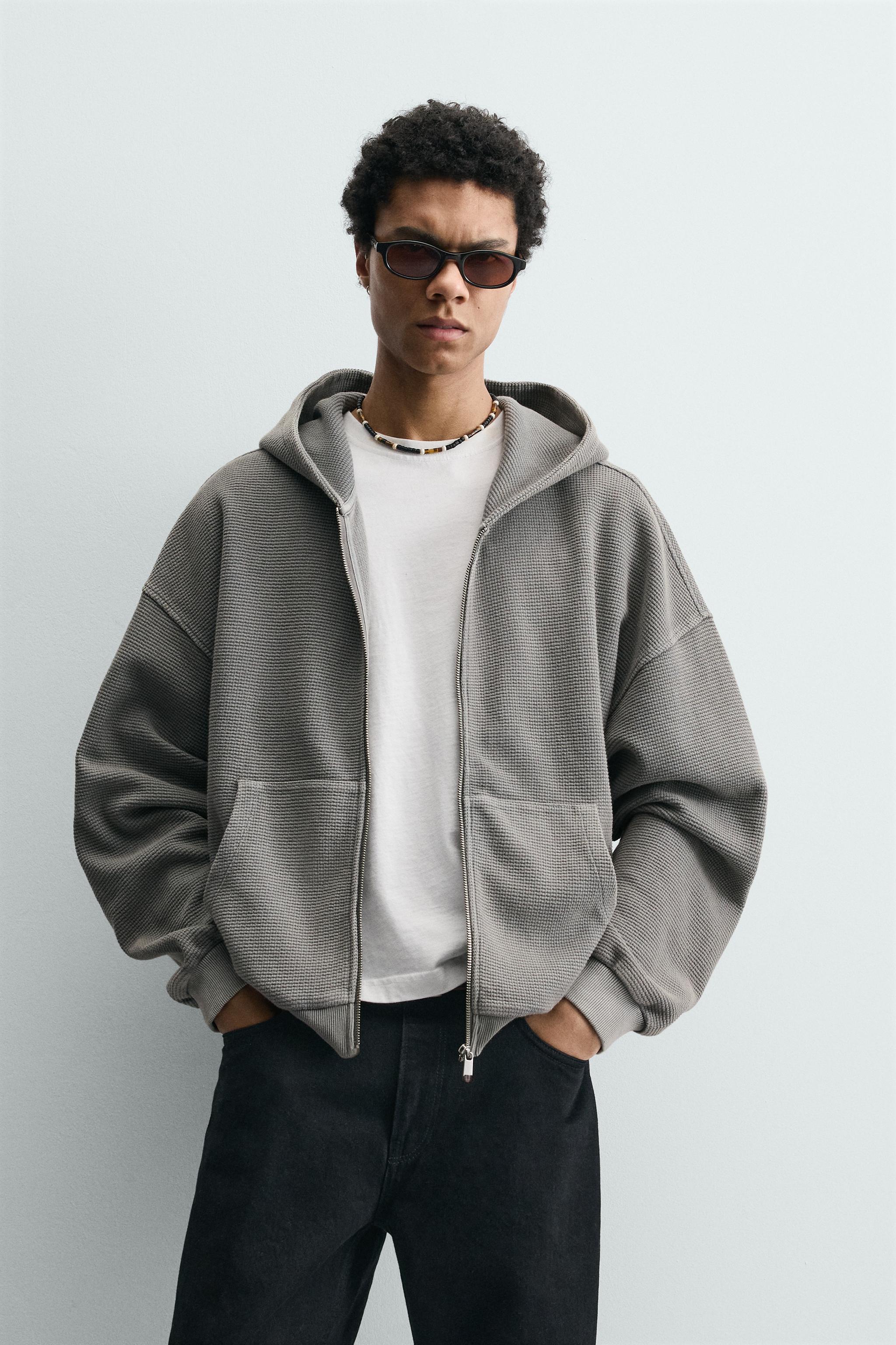 WASHED WAFFLE HOODIE - Orange | ZARA India