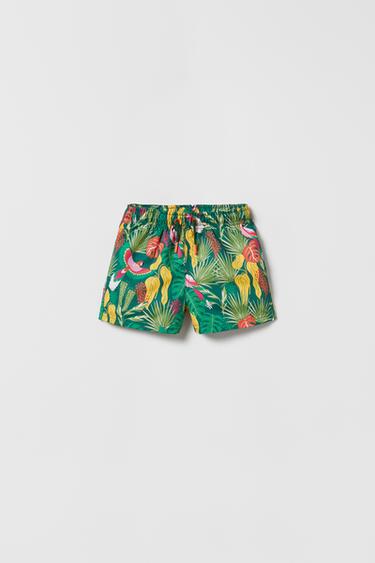 Zara KIDS/ TROPICAL PRINT SWIMSUIT - Green