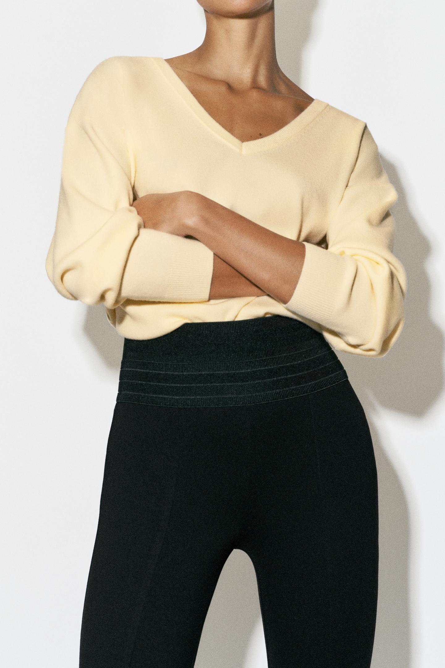 Женские леггинсы Zara Wide-Waistband, цвет: Чёрный — фото 3