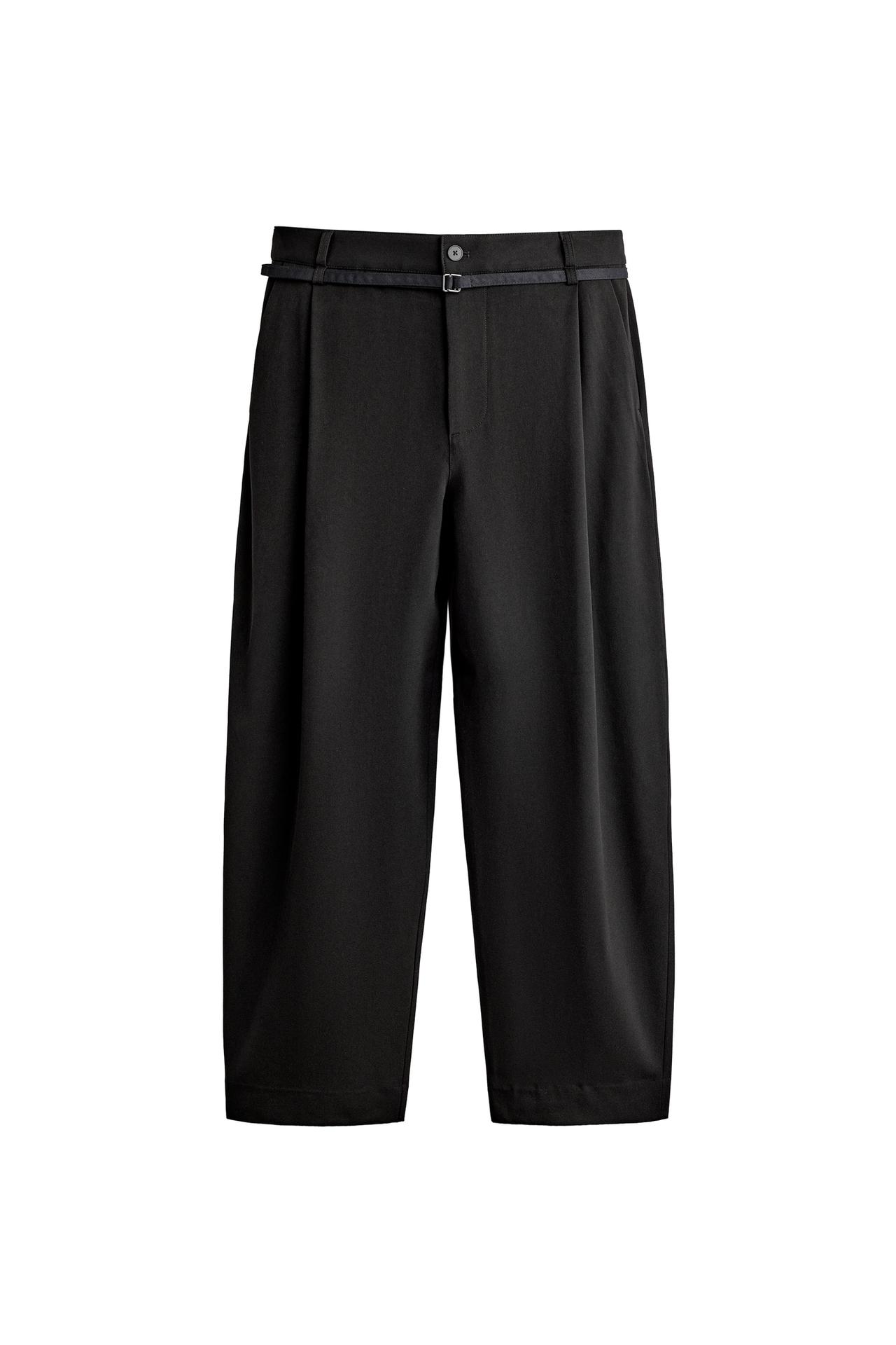 Брюки силуэта "баллон" с плиссированным поясом