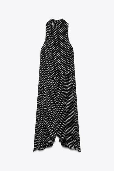 ZW COLLECTION HALTER POLKA DOT DRESS - Black / White by Zara - Image 5