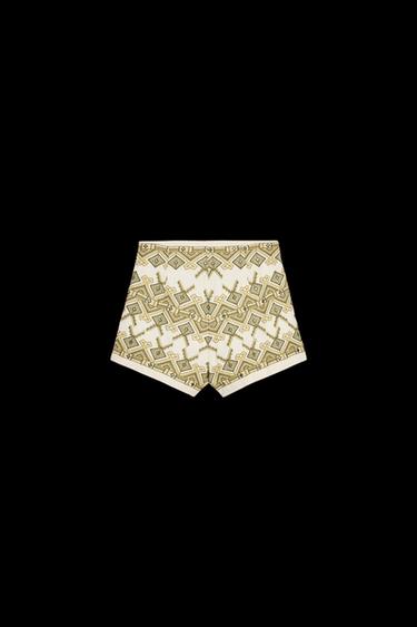 BERMUDA-SHORTS MIT STICKEREIEN UND SPIEGELN - Cremefarben / Khaki von Zara - Bild 0