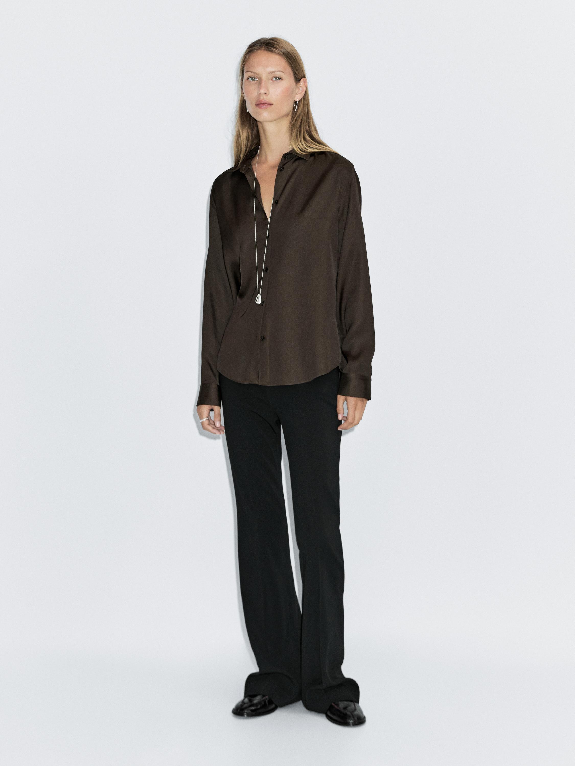 Flowing satin shirt