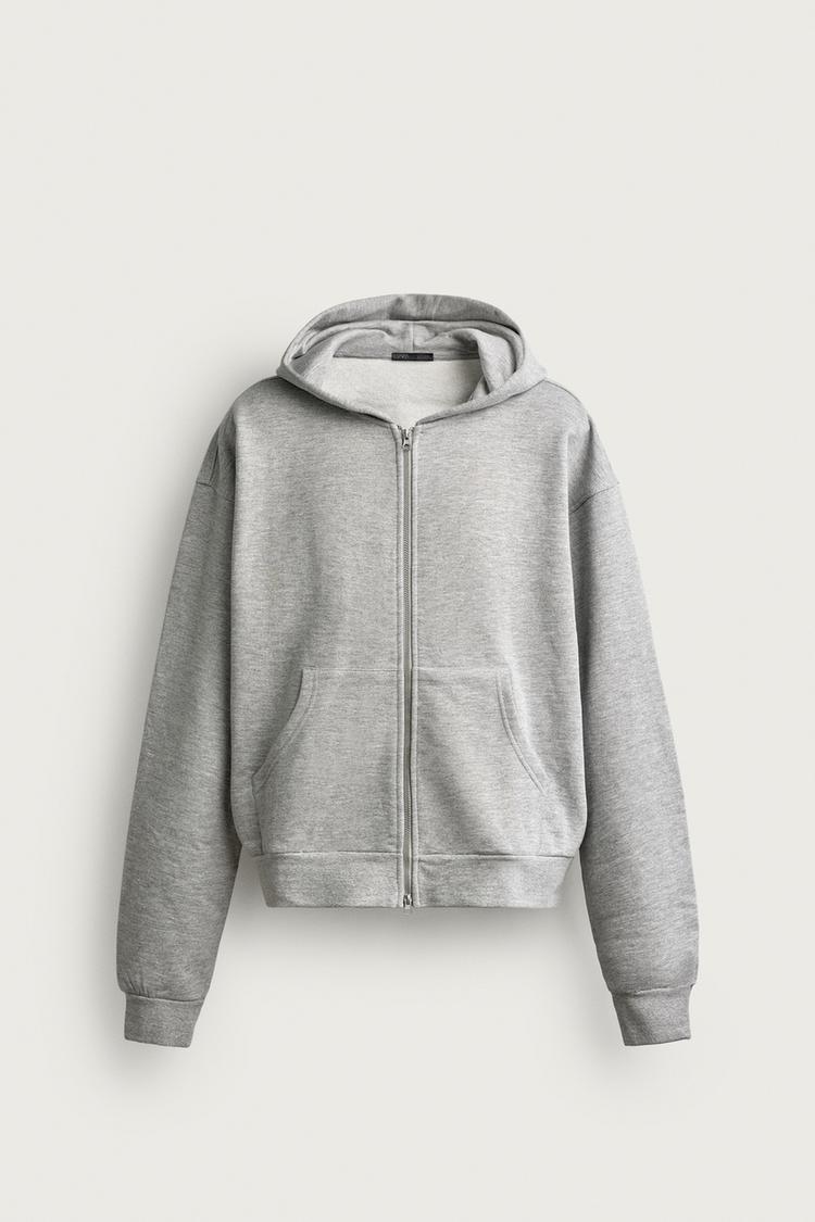 Sudadera con capucha básica de corte boxy y cremallera 6