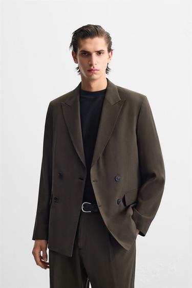 RELAXED FIT SUIT BLAZER - Brown by Zara