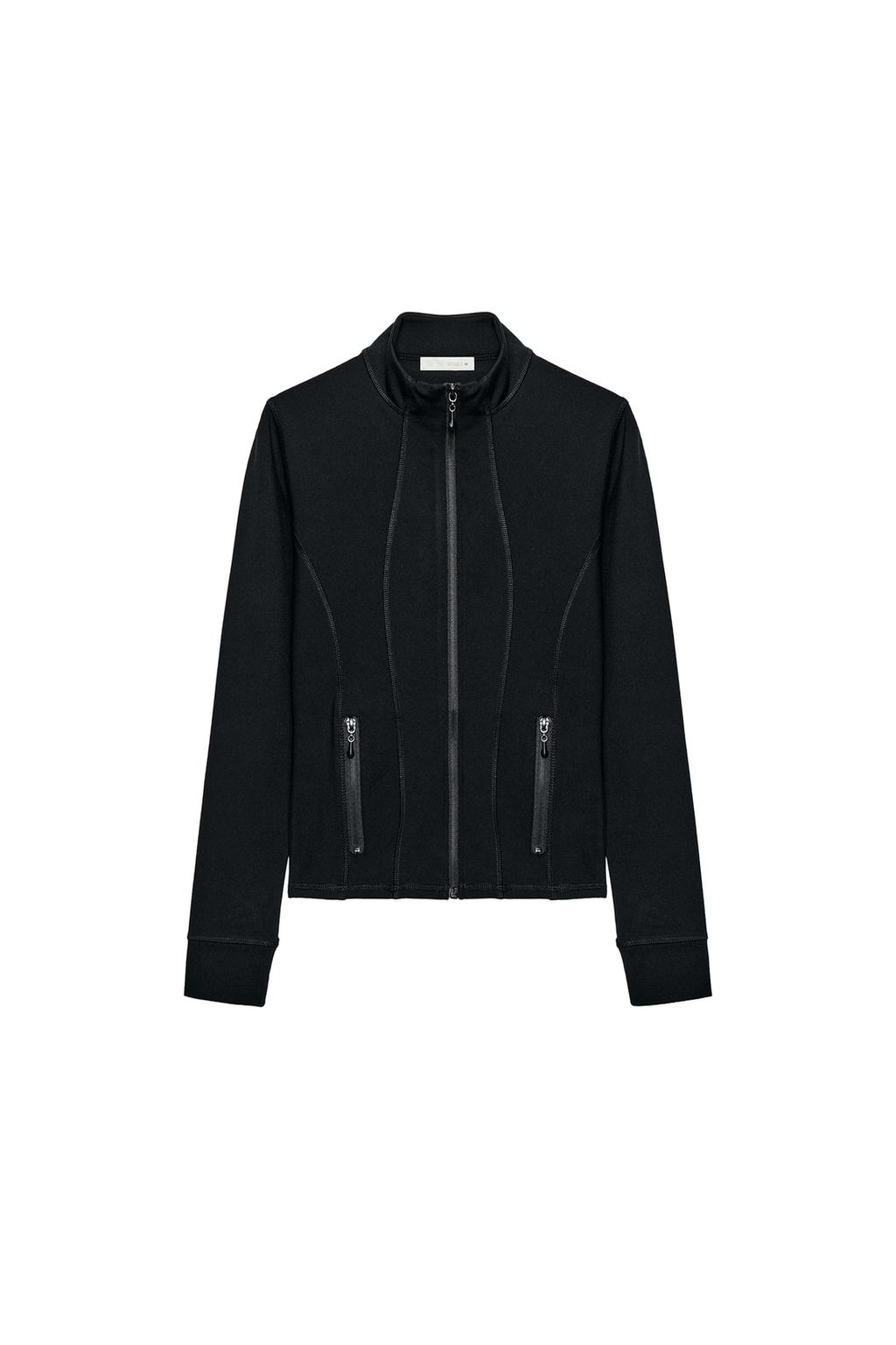 Stretch Zip Jacket - Black by Zara