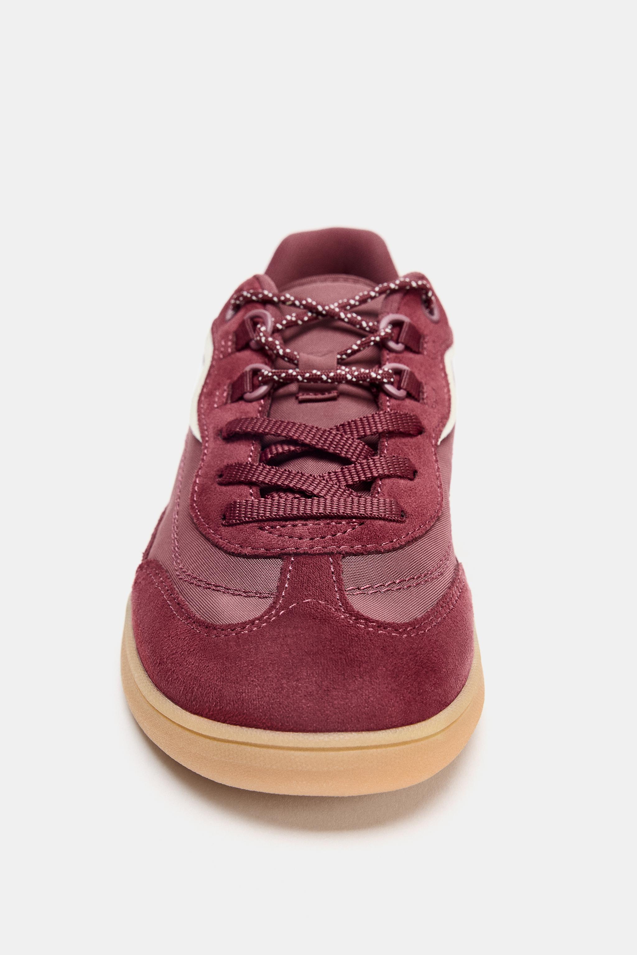 COMBINATION SNEAKERS - Burgundy Red | ZARA United States