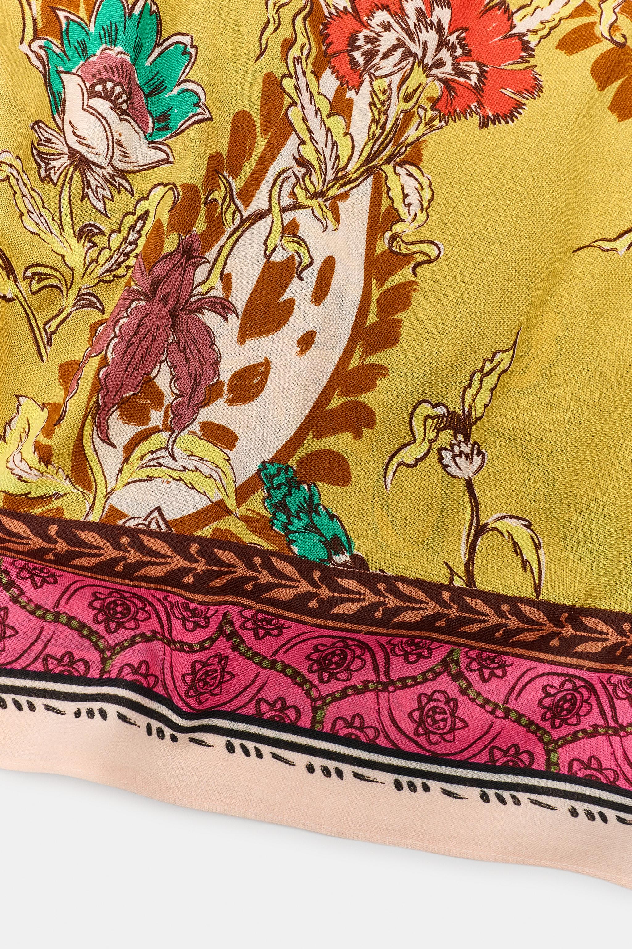 Женские аксессуары Zara PAISLEY PRINT SCARF — фото 3
