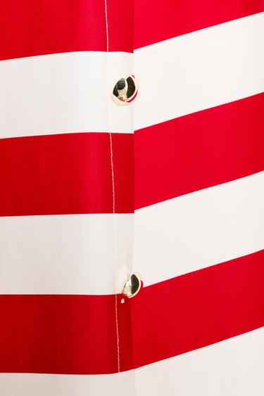 ROBE COURTE À RAYURES - Blanc / Rouge de Zara - Image 7