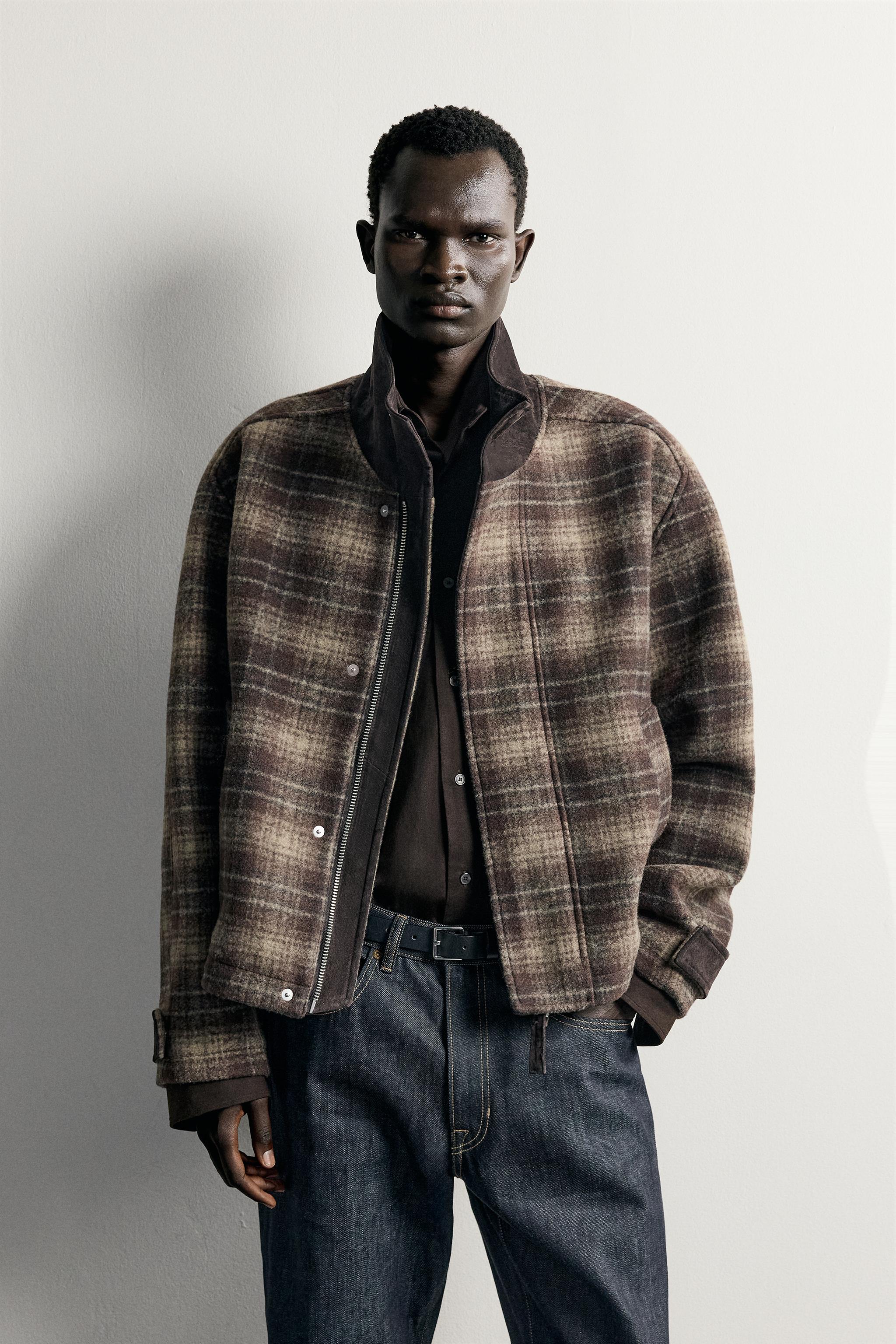 CONTRAST CHECK RELAXED FIT JACKET